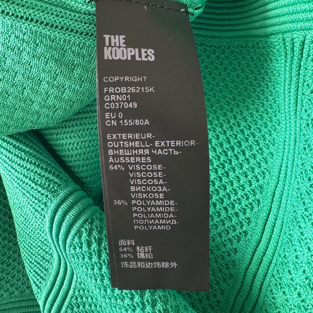 The Kooples | NWT Kelly Green Knit Pointelle Fit & Flare Dress Size 0/XS - Picture 12 of 12